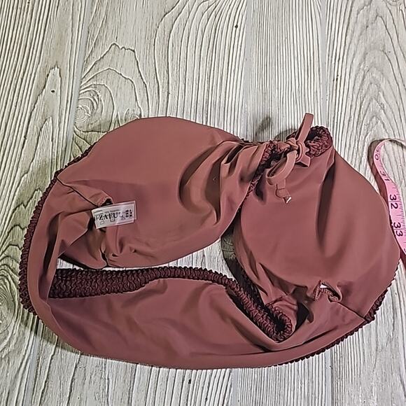 ZAFUL Burgundy 2 Piece String Bikini Bandau Top Swimsuit Womens Size 6 NEW - Picture 11 of 13